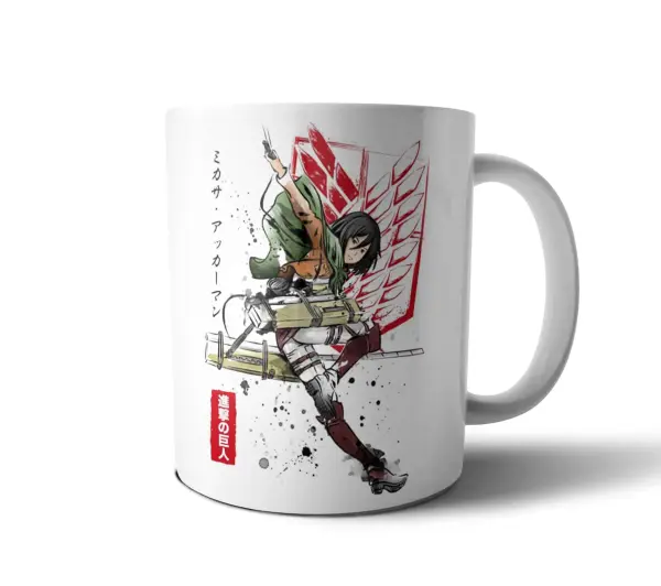 Taza de Cerámica Attack on Titan Mikasa Ackerman Sumi-e