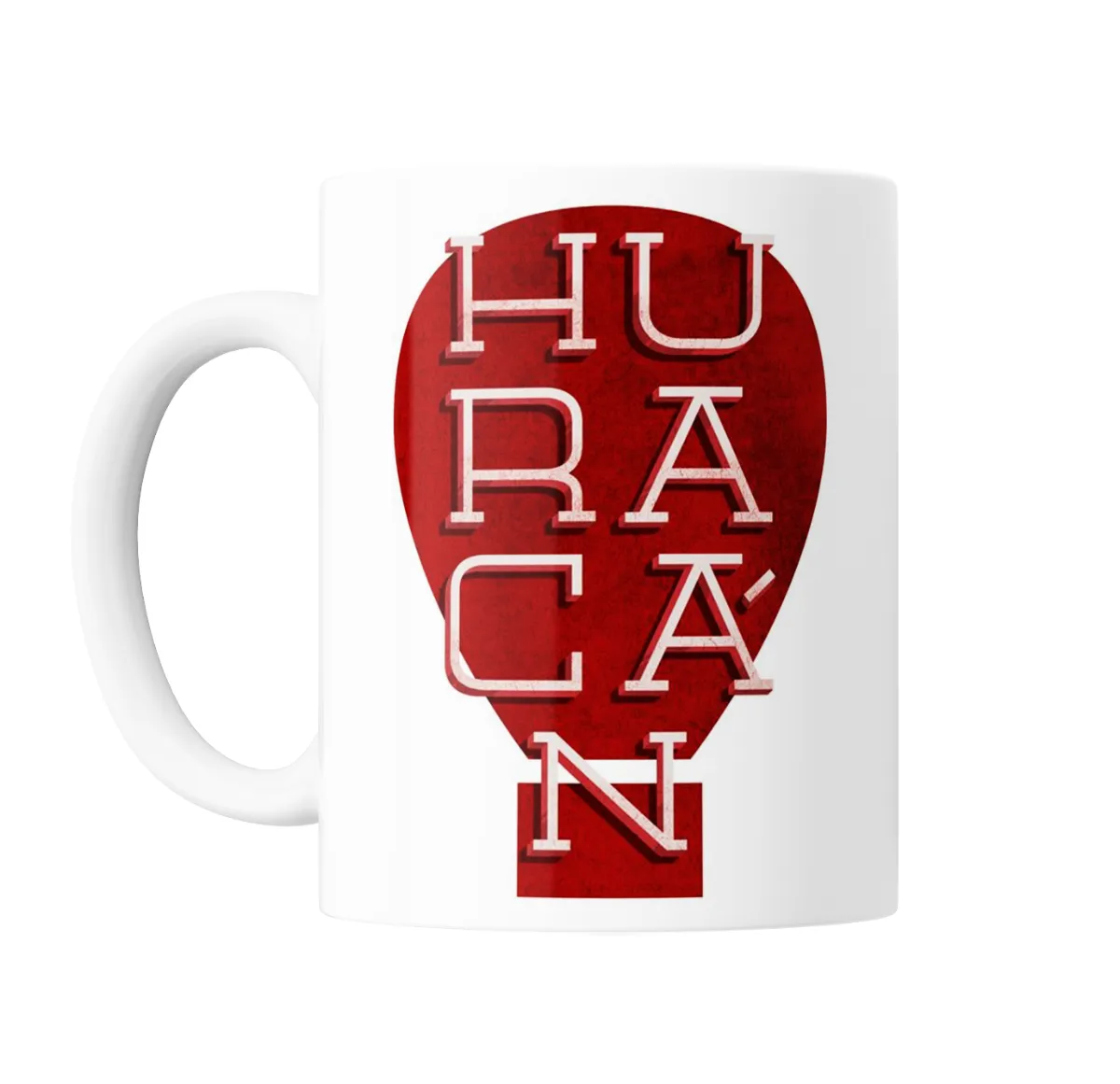 Taza de Cerámica Huracán Escudo Rojo Tipografía - vista 2