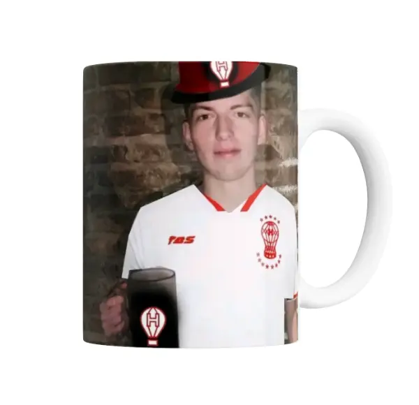 Taza de Cerámica Huracán Hincha con Gorro y Chopp