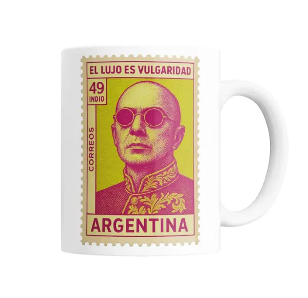 Taza de Cerámica Indio Solari Sello El Lujo es Vulgaridad