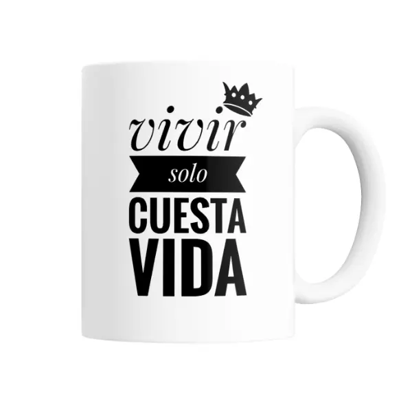 Taza de Cerámica Indio Solari Vivir solo cuesta vida