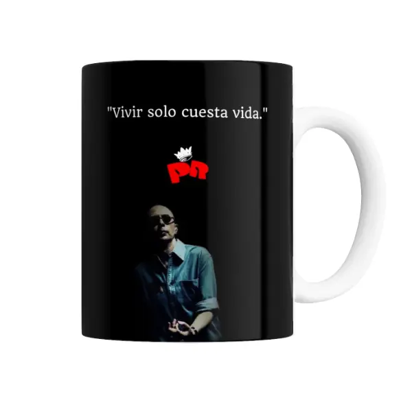 Taza de Cerámica Indio Solari Vivir solo cuesta vida