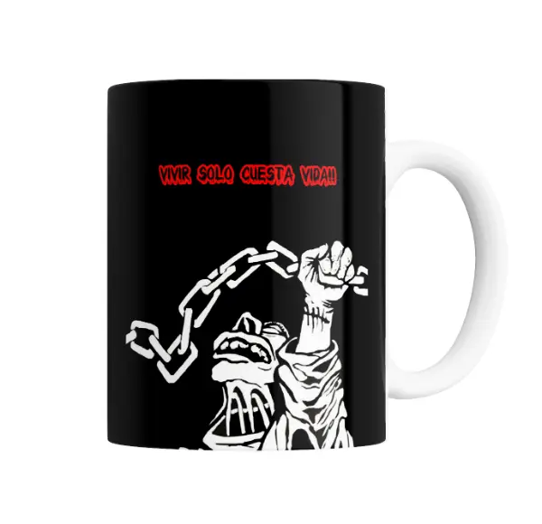 Taza de Cerámica Indio Solari Vivir solo cuesta vida