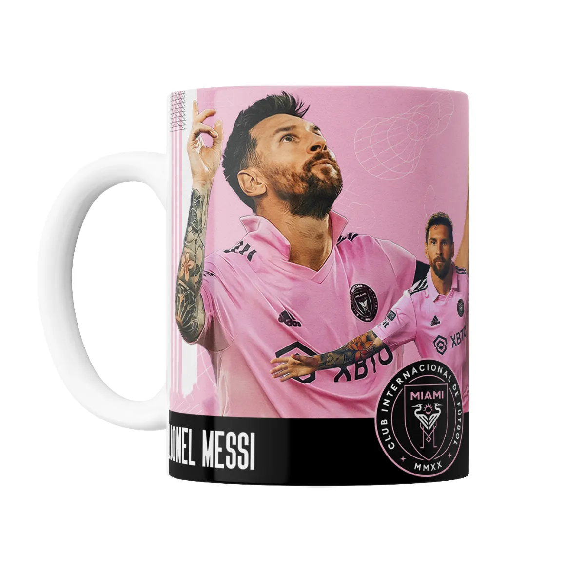 Taza de Cerámica Inter Miami Lionel Messi Rosa - vista 2