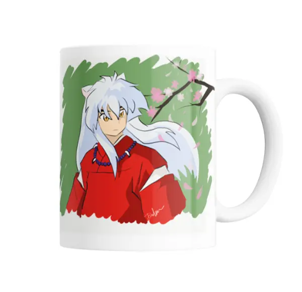 Taza de Cerámica Inuyasha Sesshomaru con Sakura