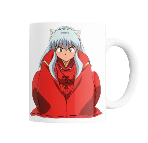 Taza de Cerámica Inuyasha Sentado Kimono Rojo