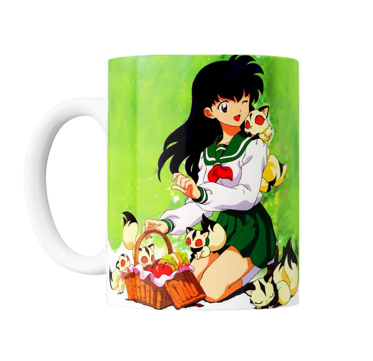 Taza de Cerámica Inuyasha Kagome con Kirara y zorros - vista 2