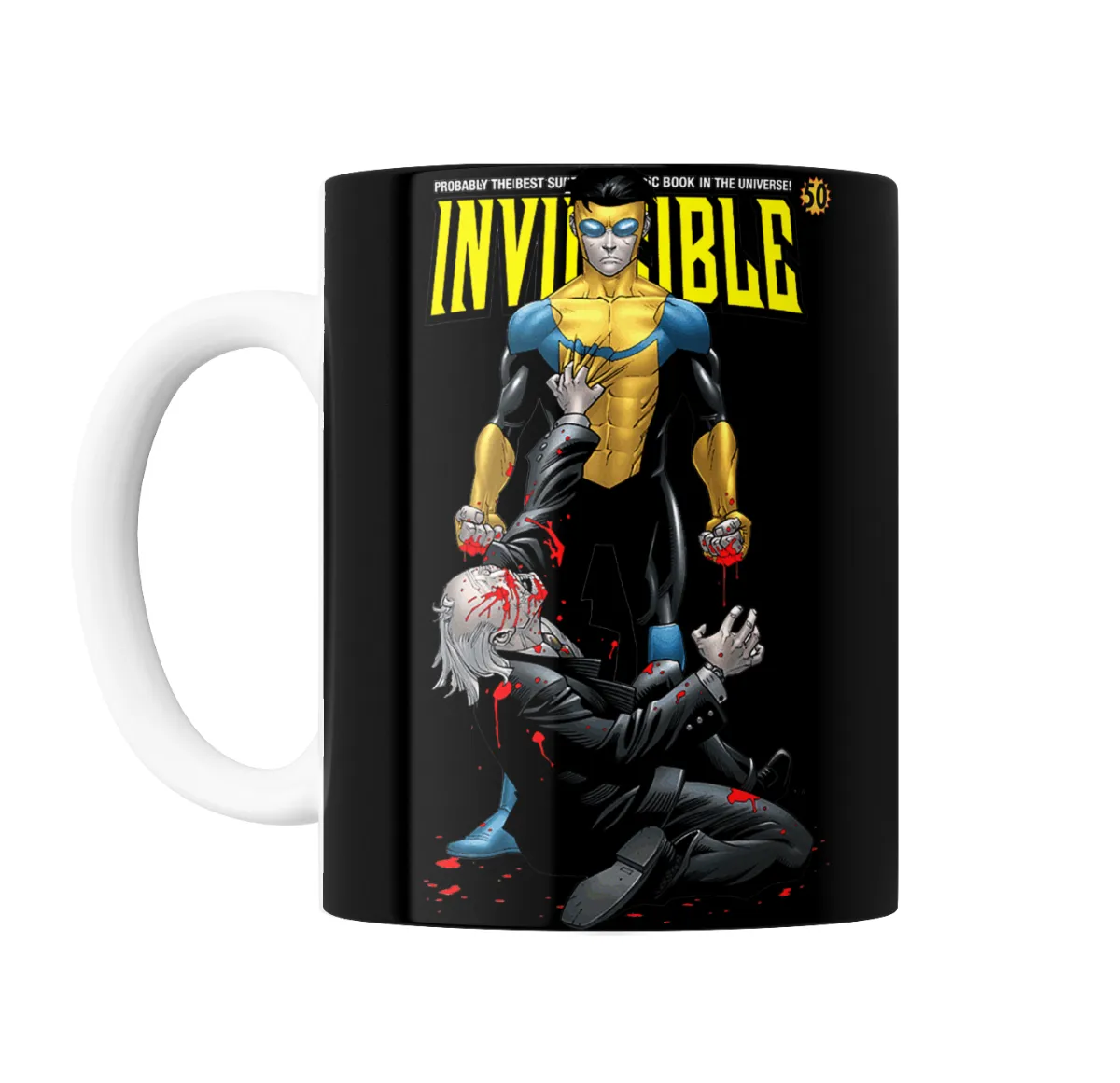 Taza de Cerámica Invincible Mark Grayson vs Omni-Man Portada - vista 2