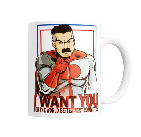 Taza de Cerámica Invincible Omni-Man I Want You World Betterment
