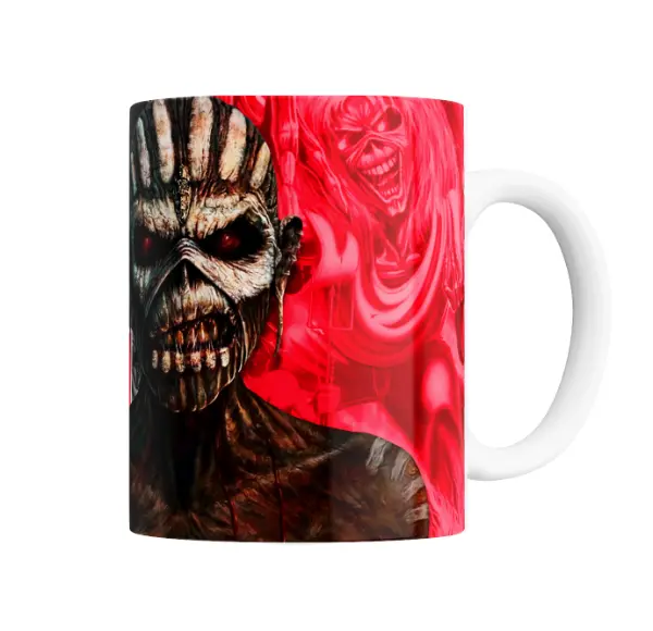 Taza de Cerámica Iron Maiden Eddie Mascara Roja