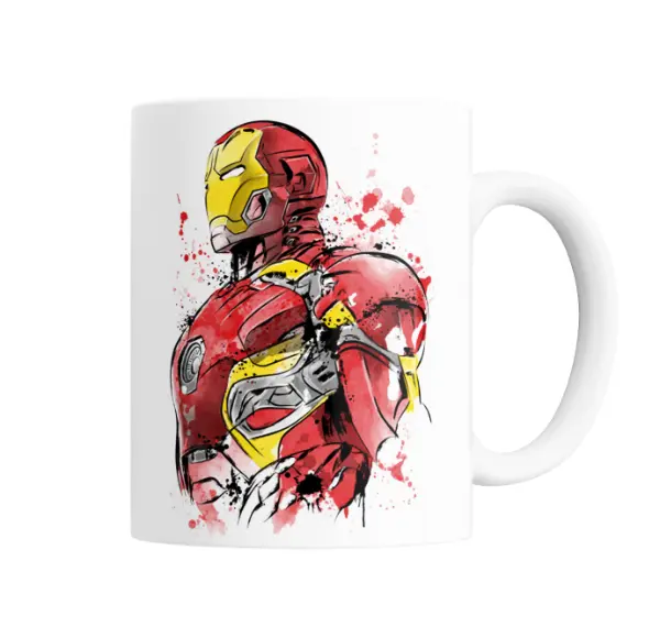 Taza de Cerámica Iron Man Acuarela