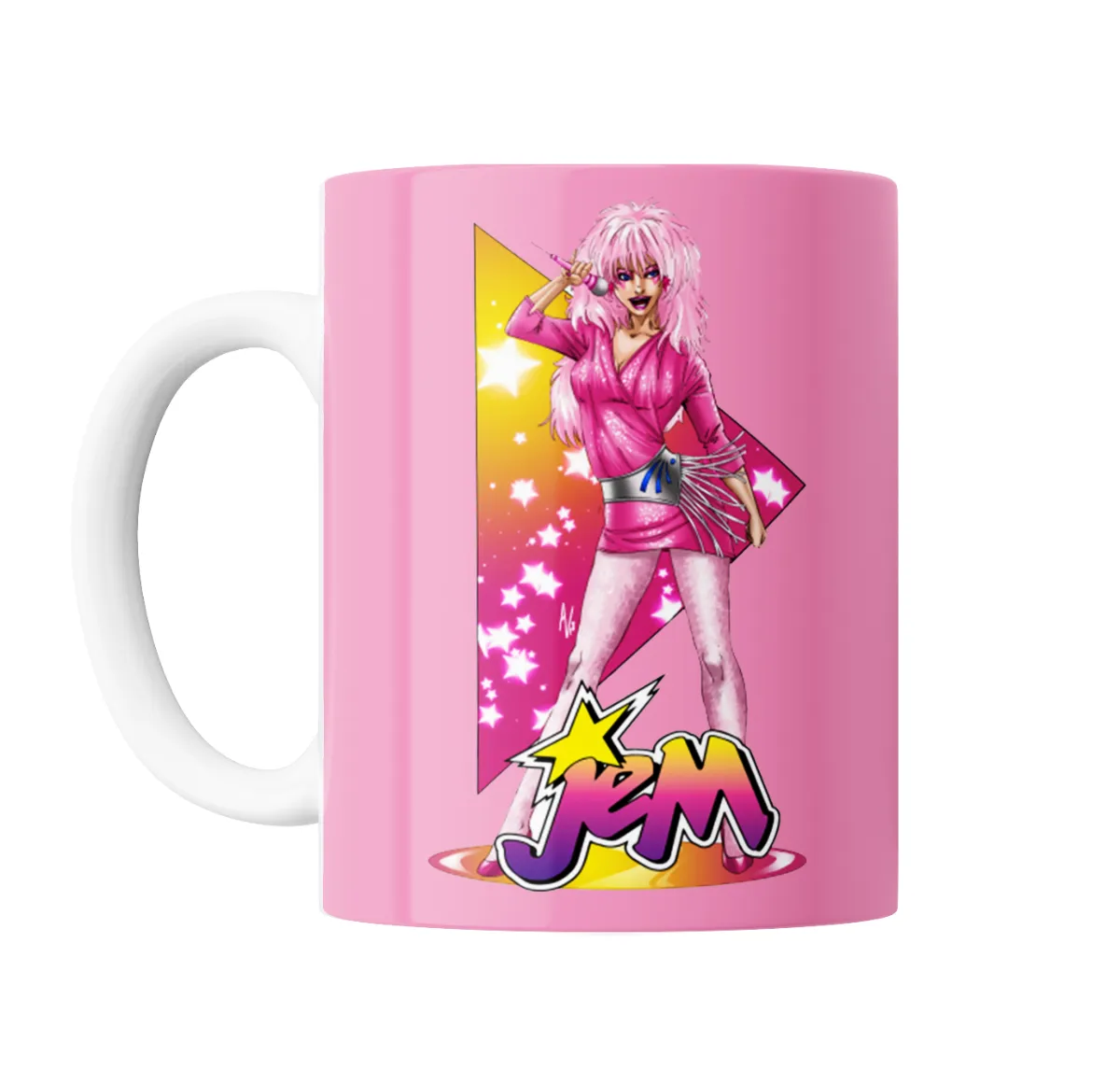 Taza de Cerámica Jem Diseño Rosa Retro - vista 2