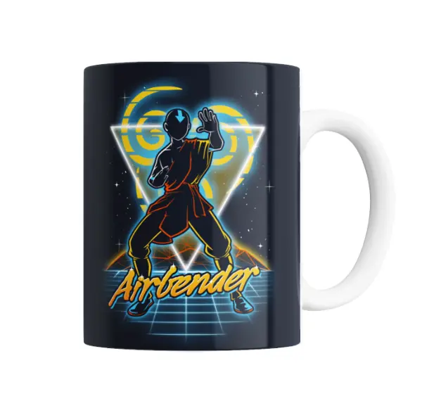 Taza de Cerámica Avatar Aang Airbender Retro Neon