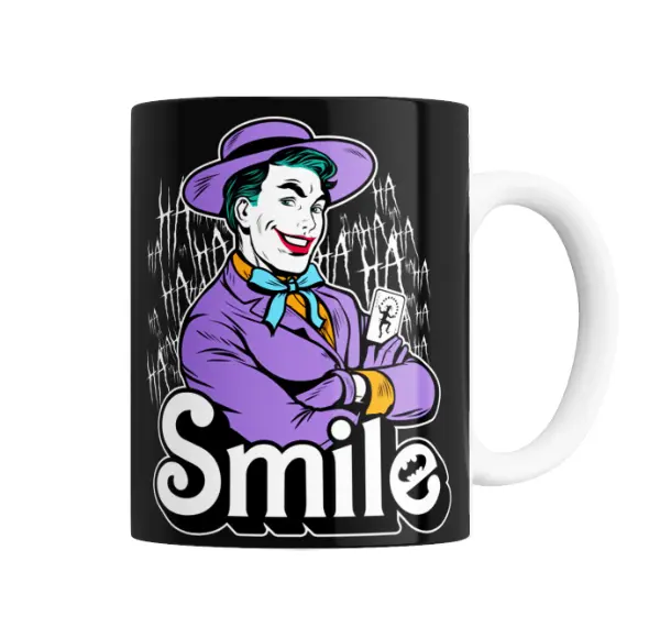Taza de Cerámica Joker Smile Carta y Risa
