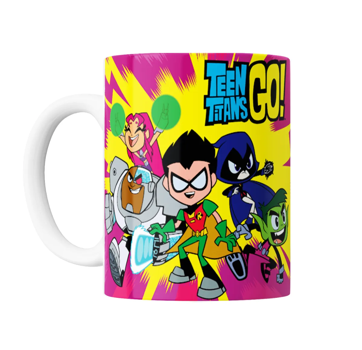 Taza de Cerámica Jovenes Titanes Go Robin Cyborg Starfire Raven Beast Boy - vista 2