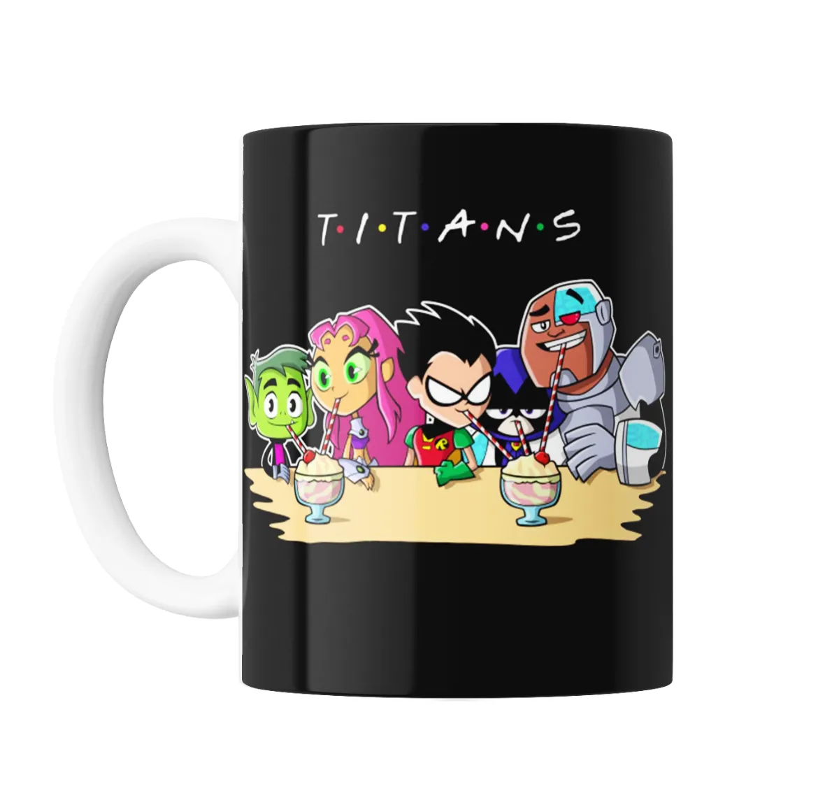 Taza de Cerámica Jovenes Titanes Friends Batido - vista 2