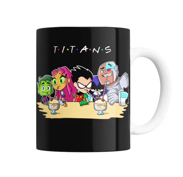 Taza de Cerámica Jovenes Titanes Friends Batido