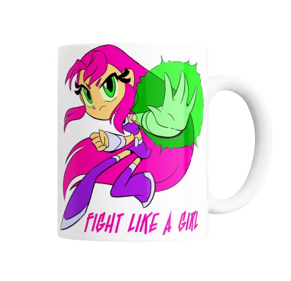 Taza de Cerámica Jovenes Titanes Starfire Fight Like a Girl