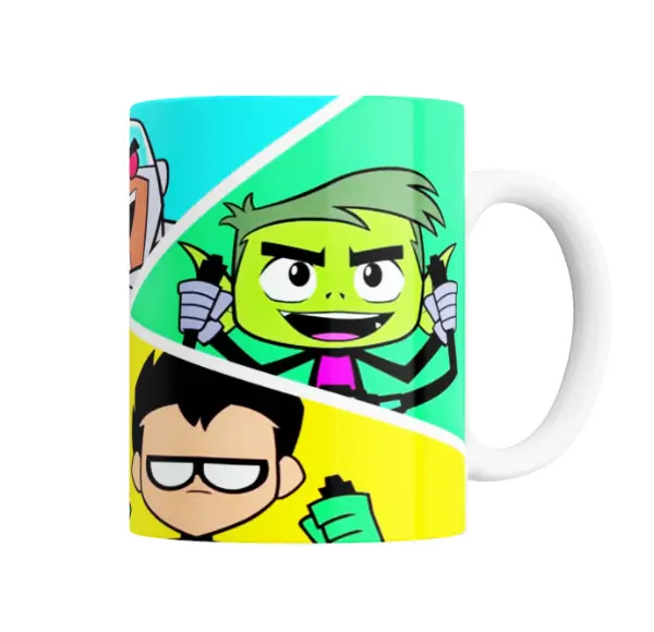 Taza de Cerámica Jóvenes Titanes Cyborg Raven Robin Starfire