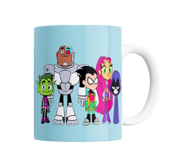 Taza de Cerámica Jovenes Titanes Beast Boy Cyborg Robin Starfire Raven