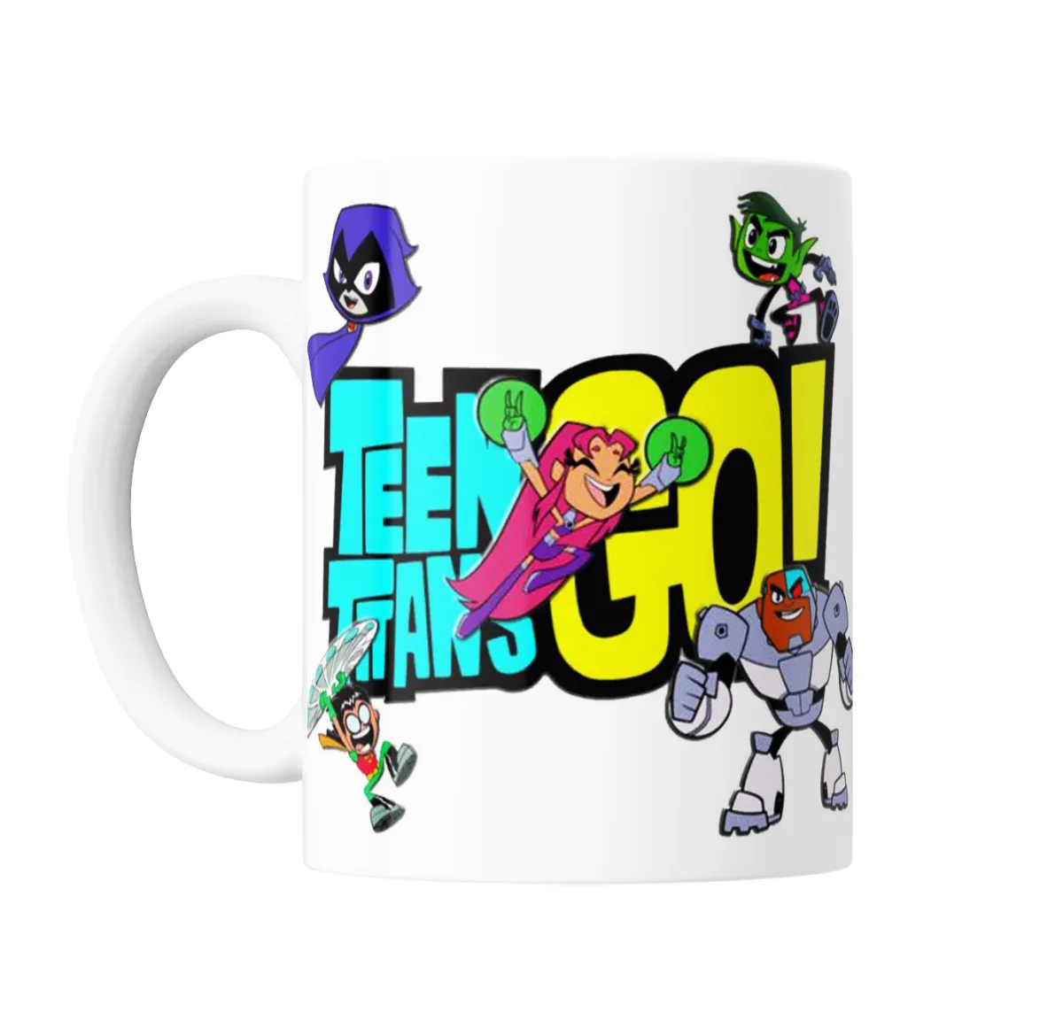Taza de Cerámica Jovenes Titanes GO Starfire Raven Cyborg Robin Beast Boy - vista 2