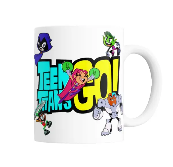 Taza de Cerámica Jovenes Titanes GO Starfire Raven Cyborg Robin Beast Boy
