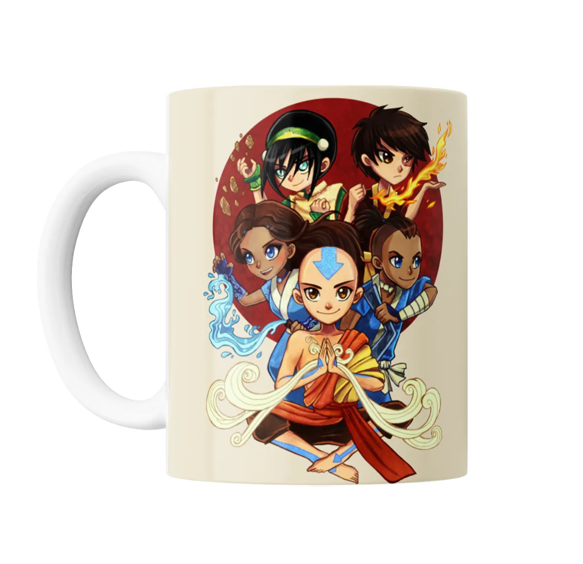 Taza de Cerámica Avatar Aang Katara Sokka Toph Zuko - vista 2