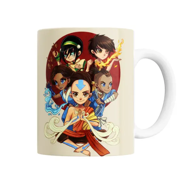 Taza de Cerámica Avatar Aang Katara Sokka Toph Zuko