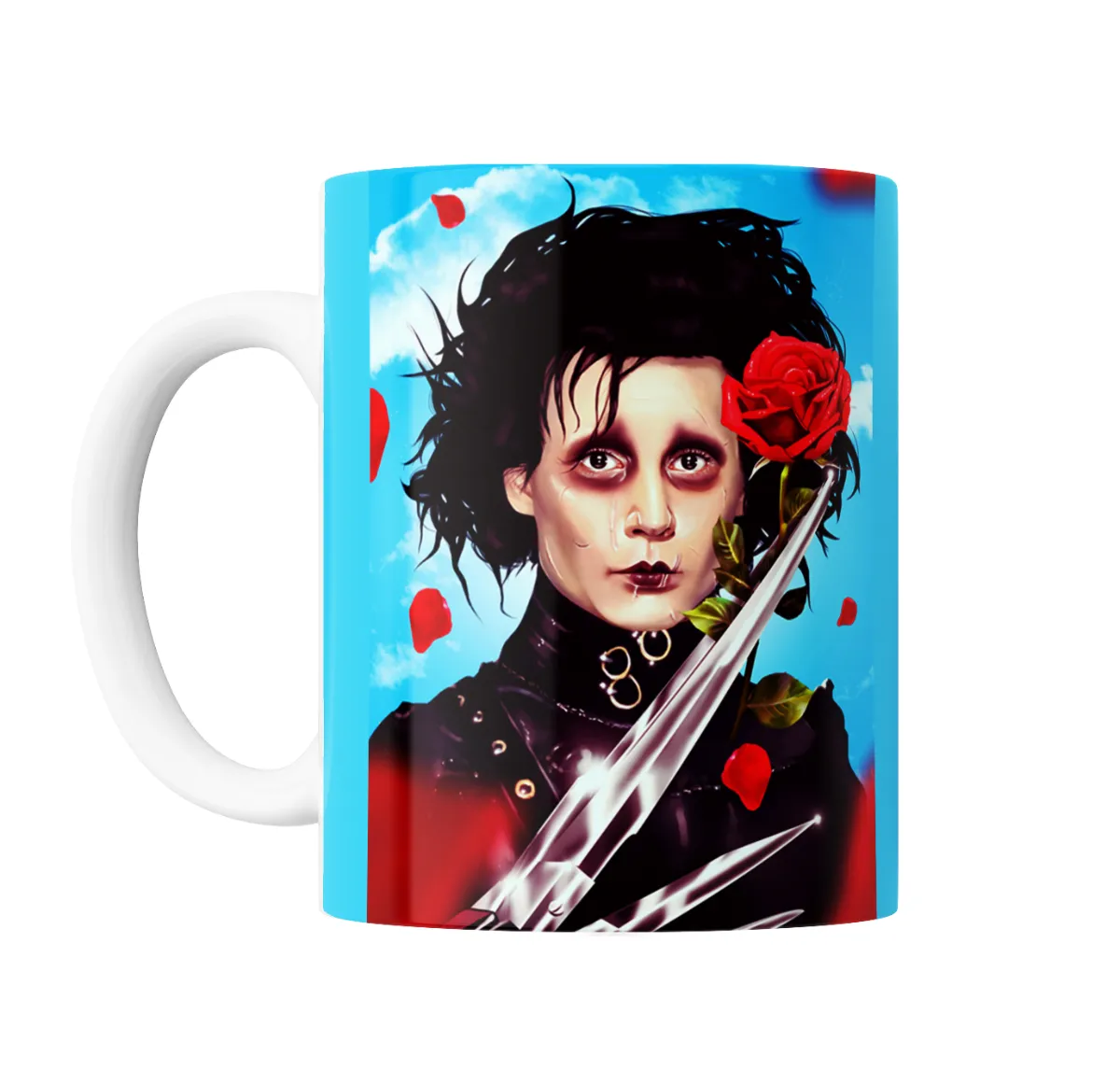 Taza de Cerámica Joven Manos de Tijera con Rosa Roja - vista 2