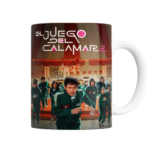 Taza de Cerámica El Juego del Calamar 2 Jugador 456