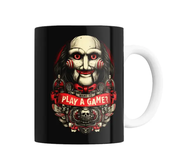 Taza de Cerámica Juego del Miedo Jigsaw Want to Play a Game