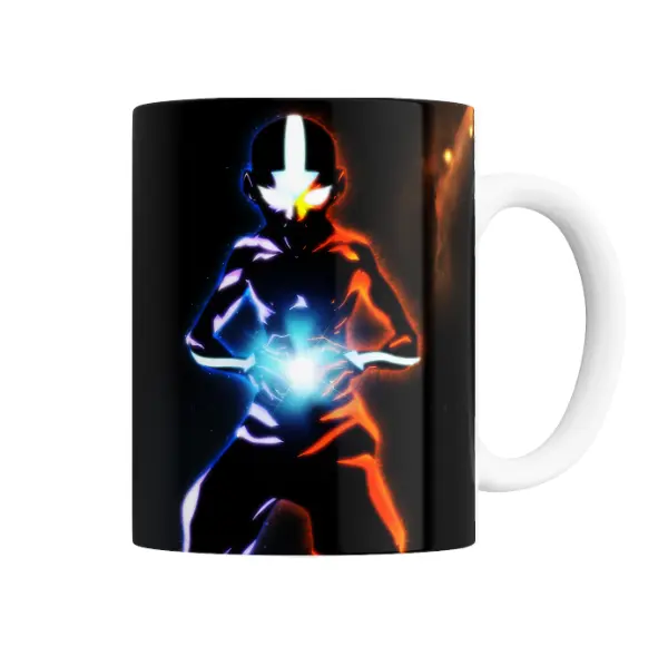 Taza de Cerámica Avatar Aang Avatar State Luz y Fuego