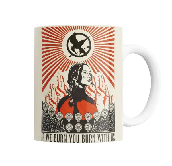 Taza de Cerámica Juegos del Hambre Katniss Sinsajo Si nos quemáis