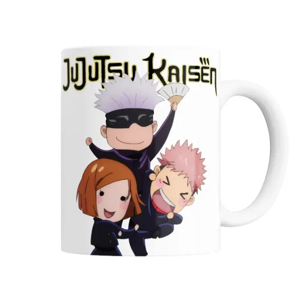 Taza de Cerámica Jujutsu Kaisen Gojo Itadori Nobara Chibi