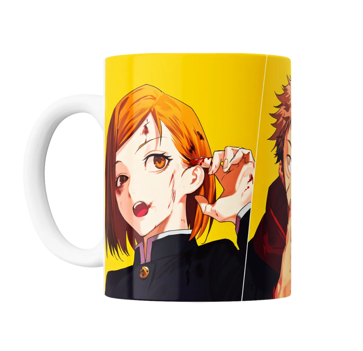 Taza de Cerámica Jujutsu Kaisen Yuji Itadori Fondo Amarillo - vista 2