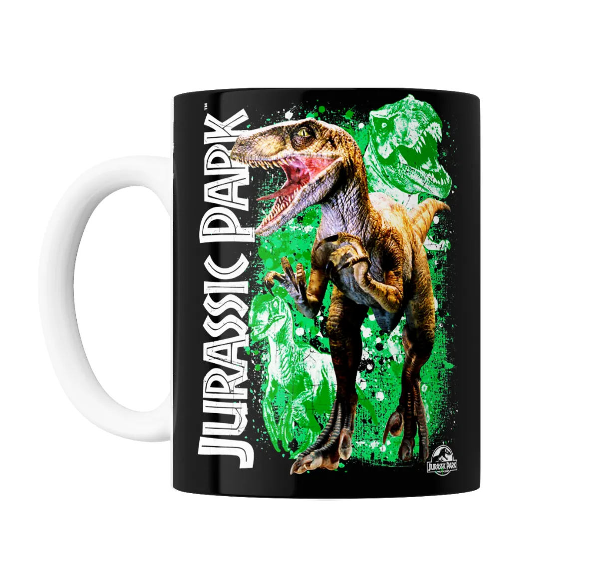 Taza de Cerámica Jurassic Park Velociraptors y T-Rex - vista 2