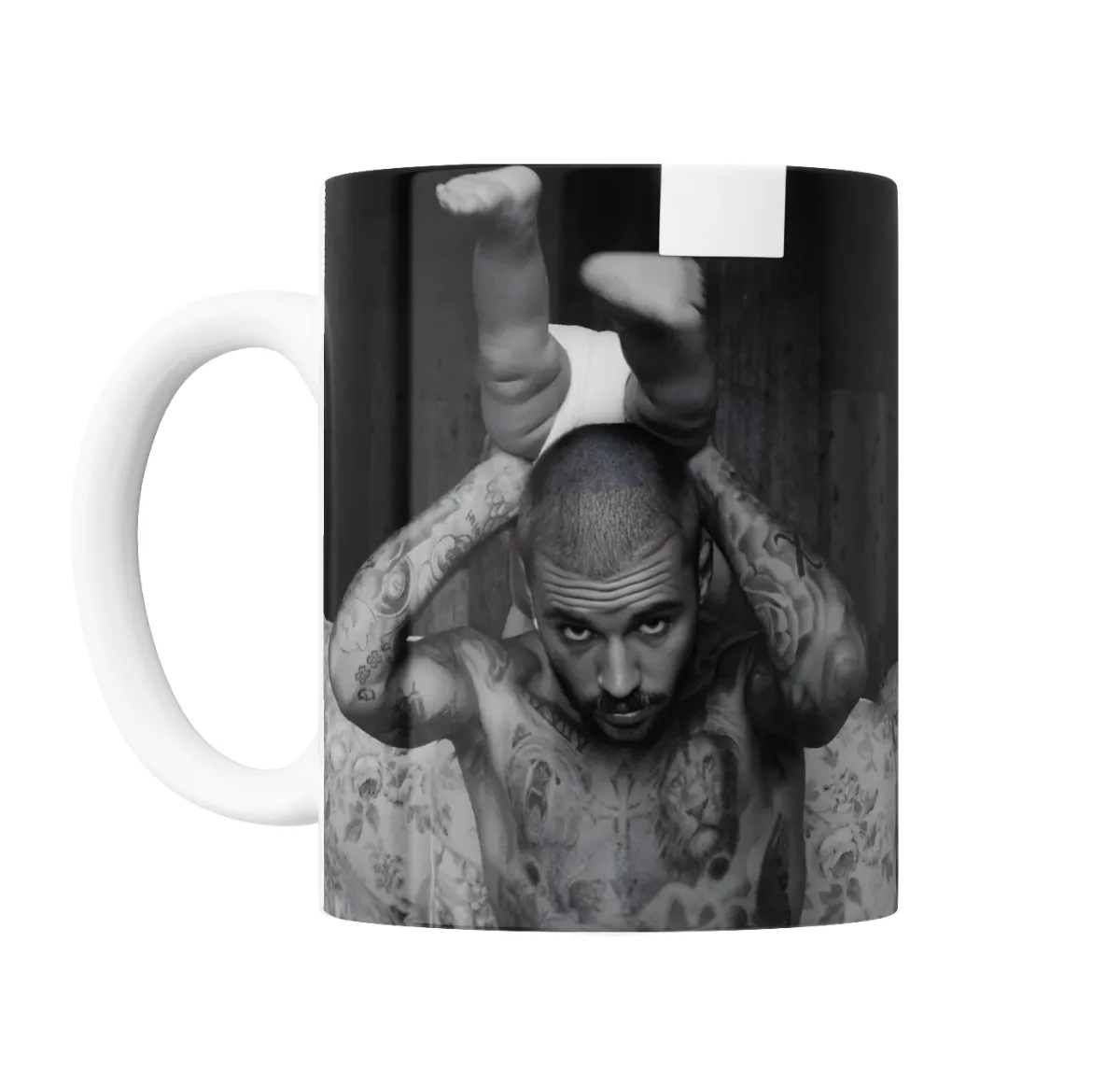 Taza de Cerámica Justin Bieber Tatuajes Blanco y Negro - vista 2