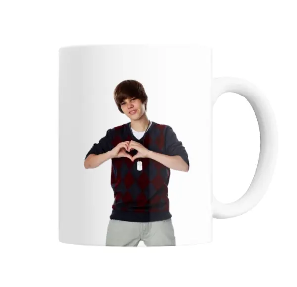 Taza de Cerámica Justin Bieber Corazón con las Manos