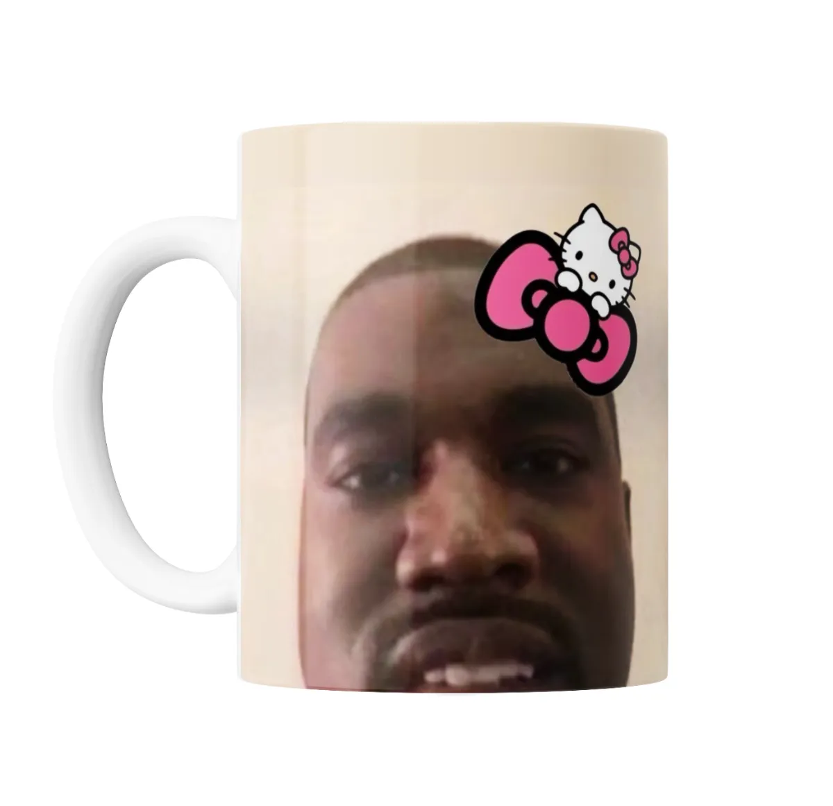 Taza de Cerámica Kanye West Meme Hello Kitty - vista 2