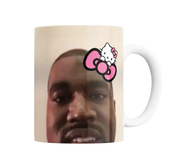 Taza de Cerámica Kanye West Meme Hello Kitty