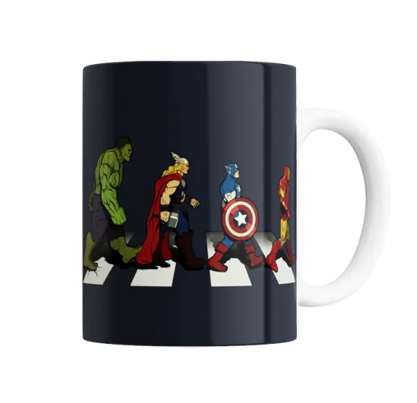 Taza de Cerámica Avengers Abbey Road Hulk Thor Capitán América Iron Man