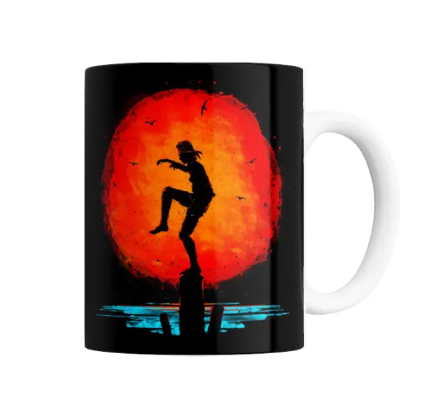 Taza de Cerámica Karate Kid Daniel San Equilibrio al Atardecer