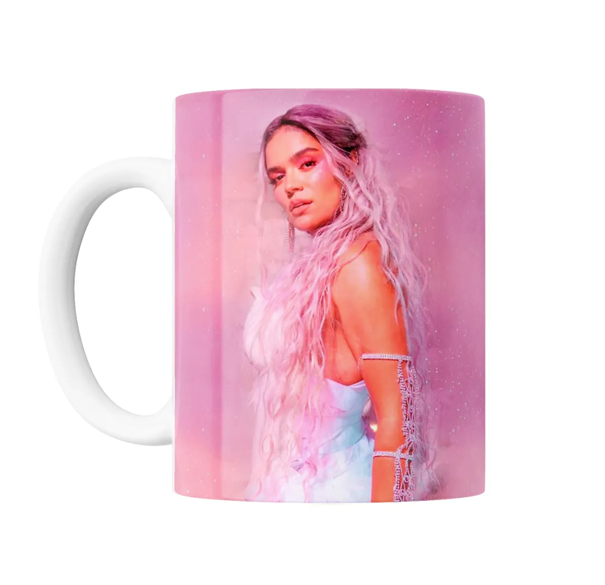 Taza de Cerámica Karol G Foto Rosa - vista 2