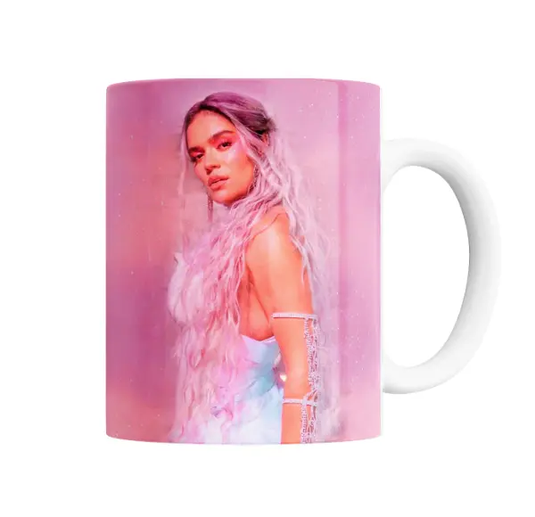 Taza de Cerámica Karol G Foto Rosa