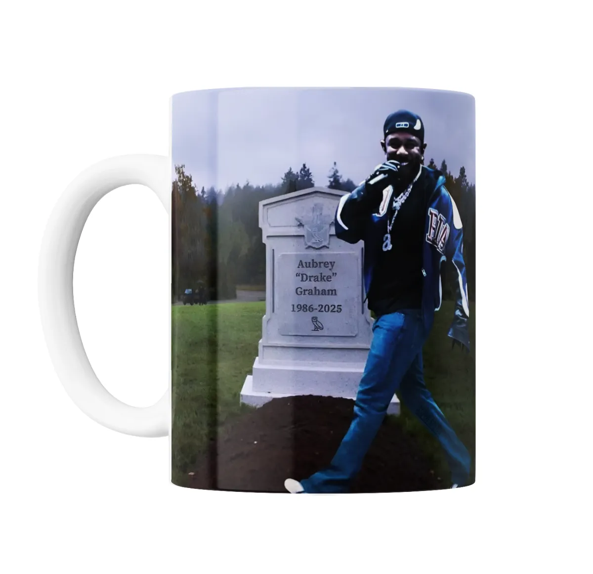 Taza de Cerámica Kendrik Lamar Drake Lápida Meme - vista 2