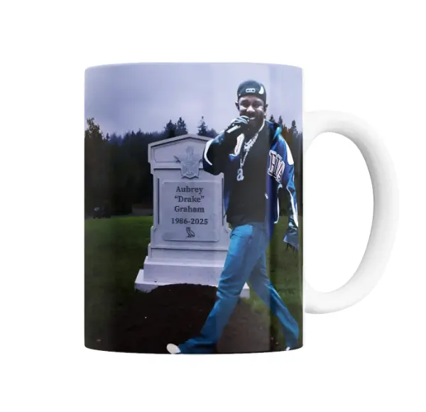 Taza de Cerámica Kendrik Lamar Drake Lápida Meme
