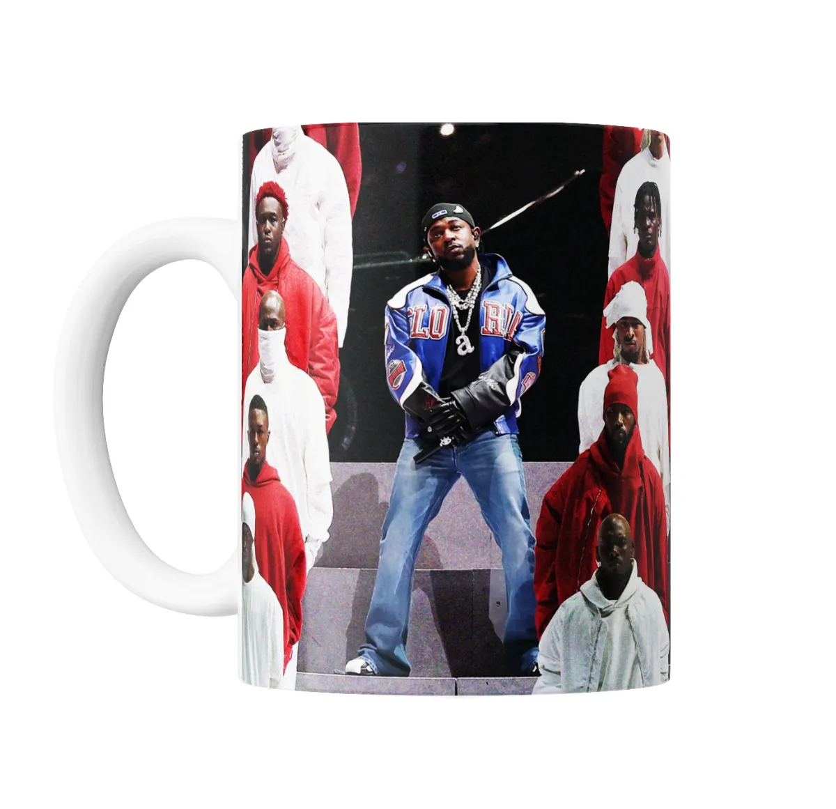 Taza de Cerámica Kendrick Lamar Fotos Collage Rojo y Blanco - vista 2