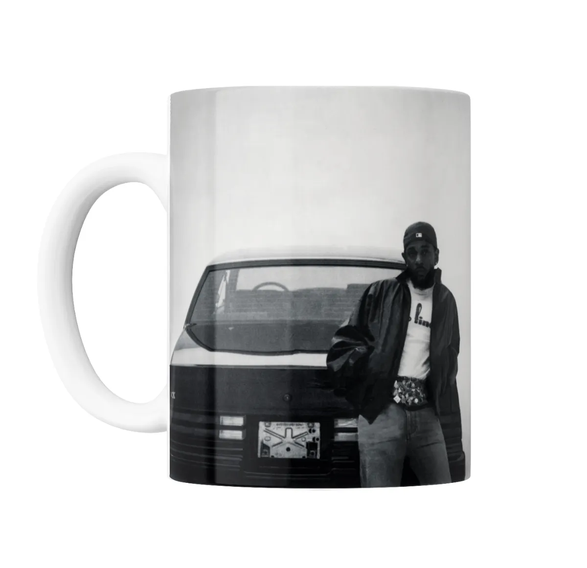 Taza de Cerámica Kendrick Lamar Auto Blanco y Negro - vista 2