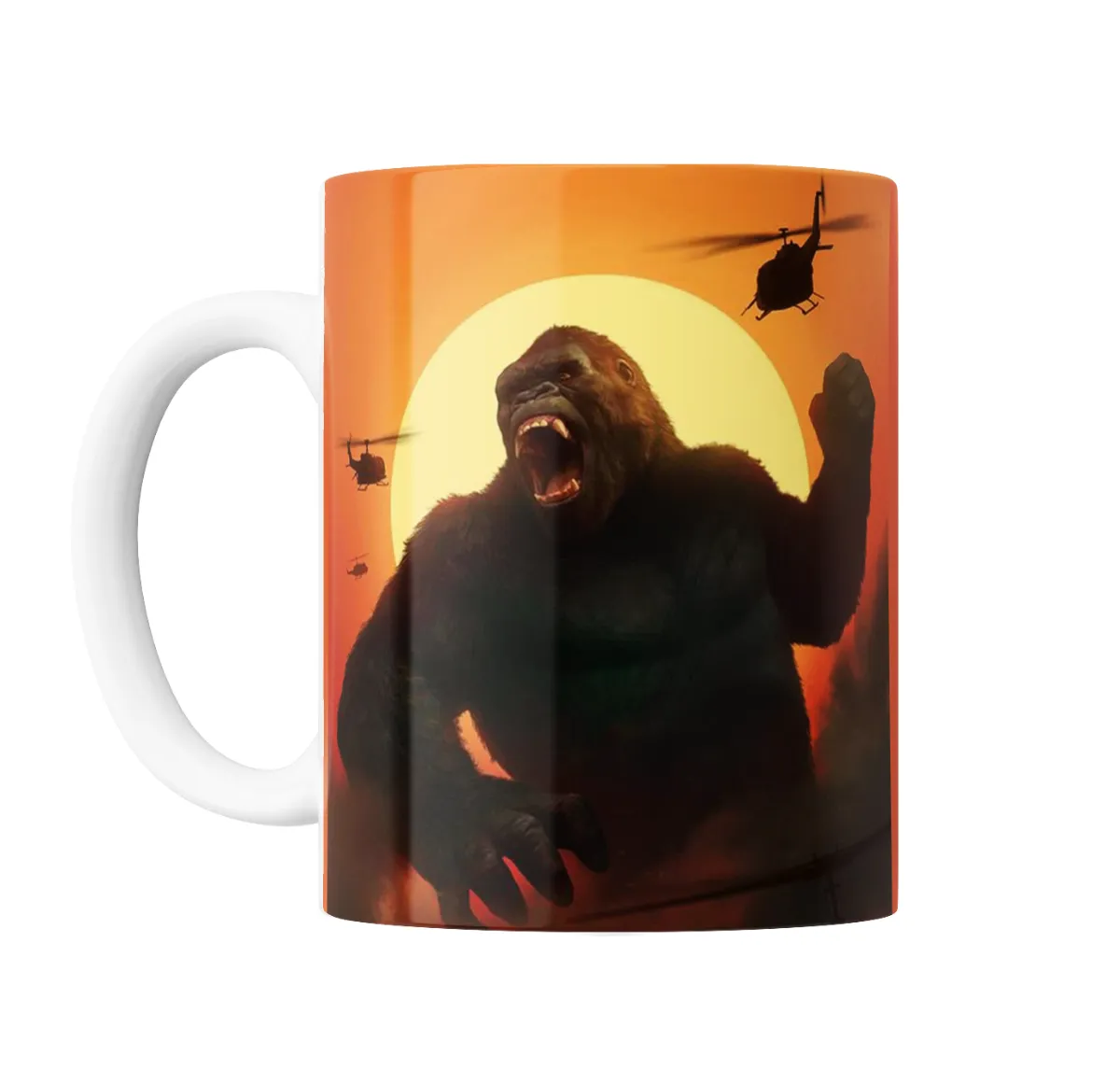 Taza de Cerámica King Kong Gorila Rugiendo al Atardecer - vista 2