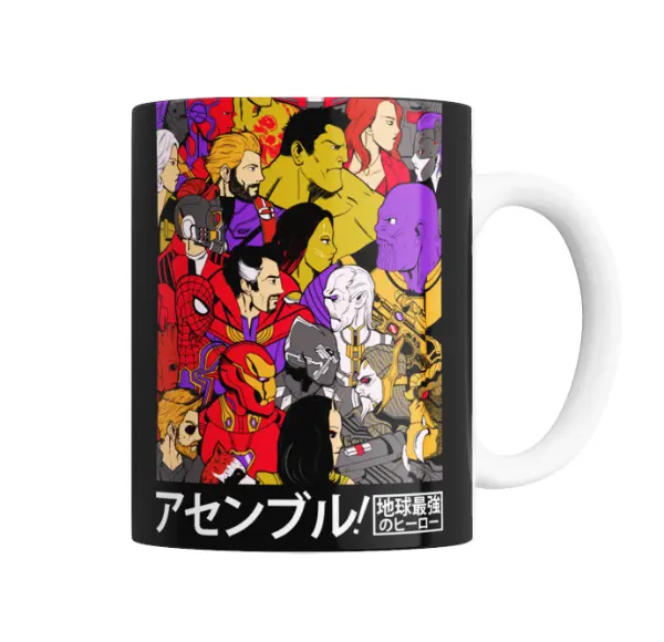 Taza de Cerámica Avengers Infinity War Equipo Marvel Anime Ilustración